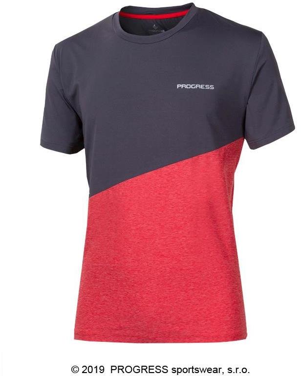 Pánské sportovní tričko Progress Marathon šedá/červený melír