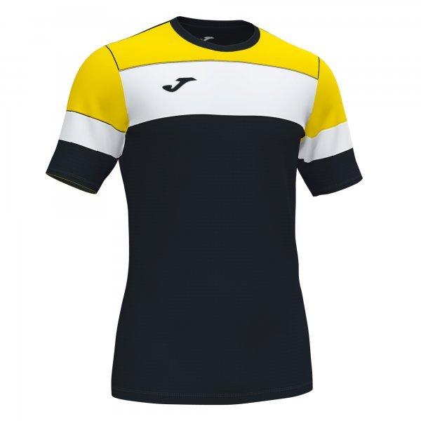 Joma Crew IV Cotton T-Shirt Black-Yellow S/S M