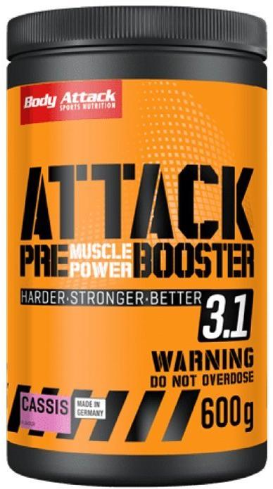 Body Attack Pre-Workout Booster 3.1 600 g, předtréninková směs s kofeinem