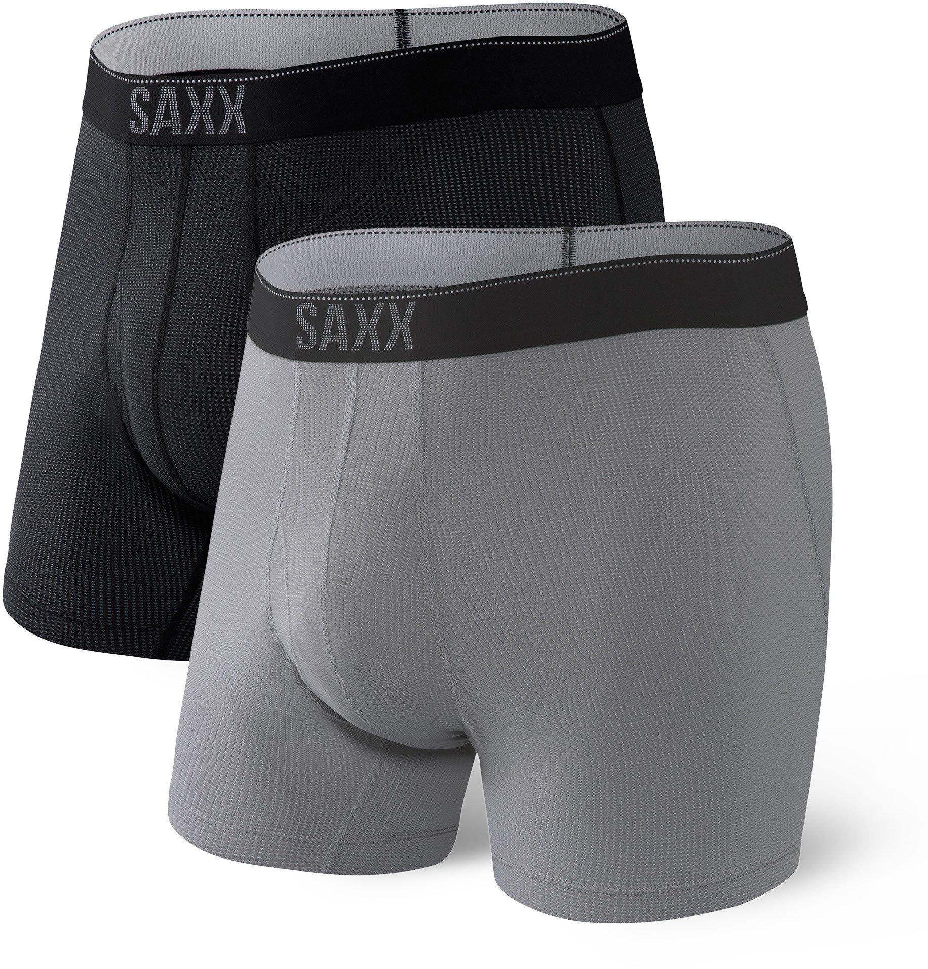 Saxx Quest Boxer Brief Fly black/dk charcoal II 2PK